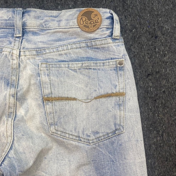Pepe Jeans Y2K Women 25 F73 Light Wash Straight Leg Low Rise Denim Jeans Faded - Picture 7 of 12